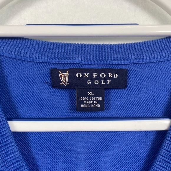 OXFORD Golf‎ Maywood Edition Royal Blue Shirt Sweater Vest Pre-Owned Men’s XL - Picture 7 of 8